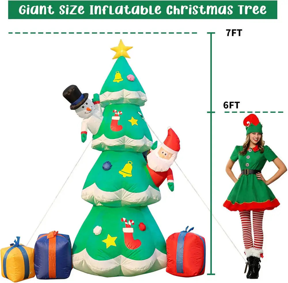 7FT Light Up Christmas Inflata - Christmas Tree Artificial ulasan dan harga