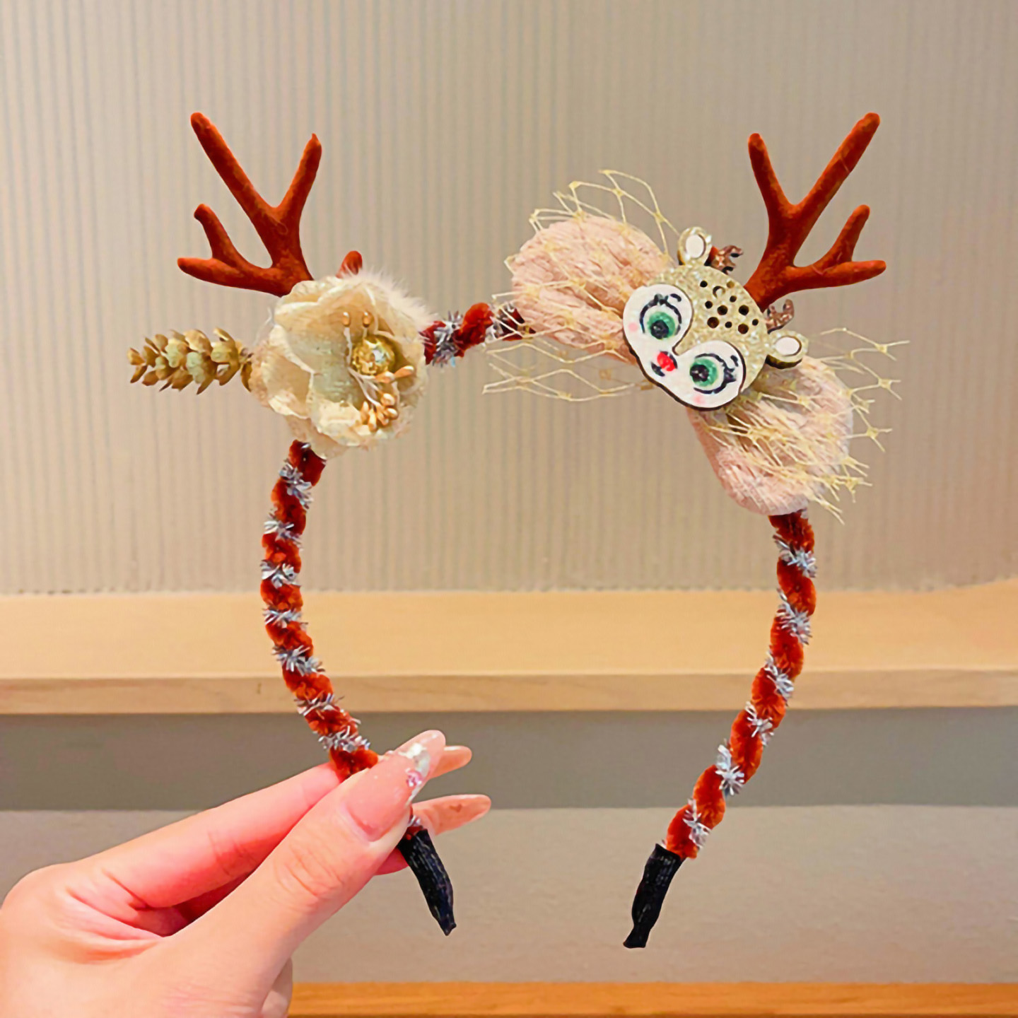 Christmas Plush Headband Cute  - Reindeer Antlers Headband ulasan dan harga