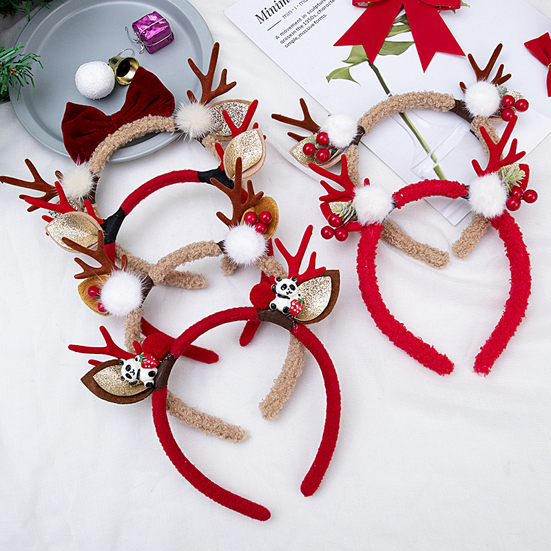 Christmas Headband Plush Reind - Reindeer Antlers Headband ulasan dan harga