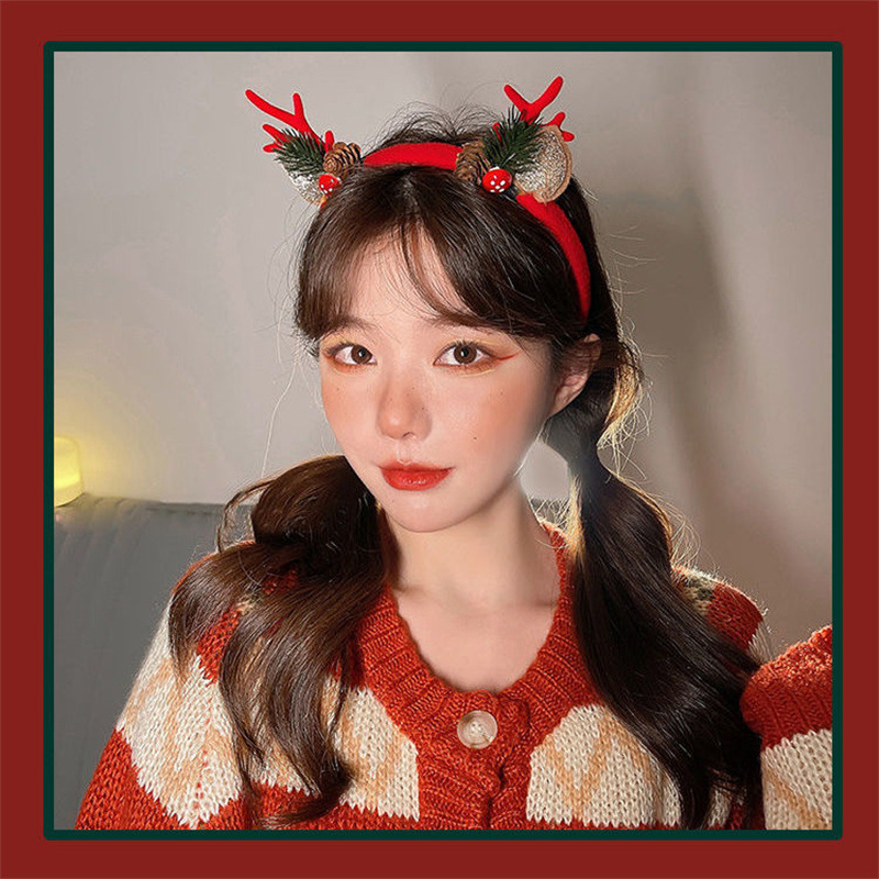 Christmas Headband Plush Reind - Reindeer Antlers Headband ulasan dan harga