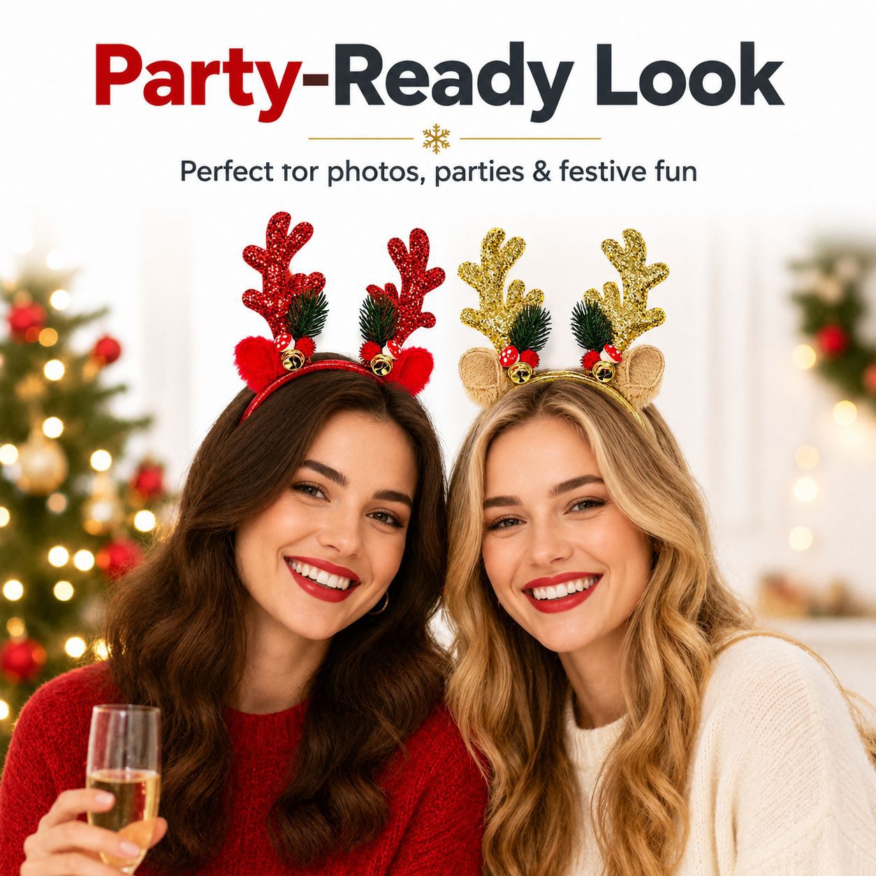 Christmas Reindeer Bell Sequin - Reindeer Antlers Headband ulasan dan harga