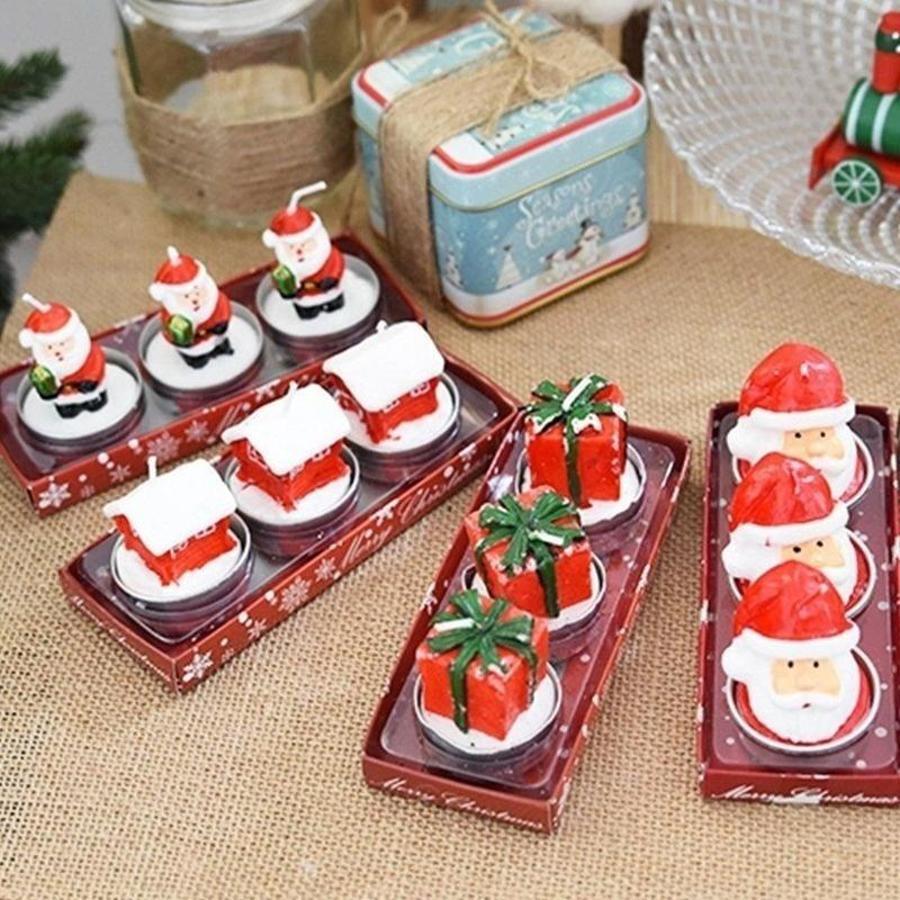 3Pcs Christmas Decorative Cand - Holiday Candle Set ulasan dan harga