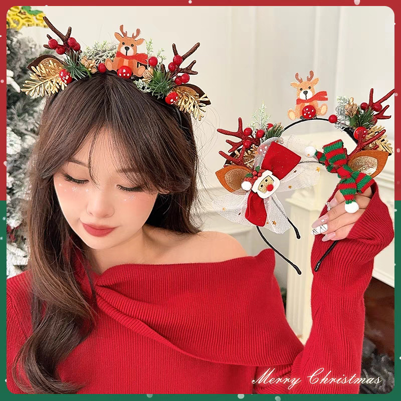 Christmas Headband Cute Reinde - Reindeer Antlers Headband ulasan dan harga
