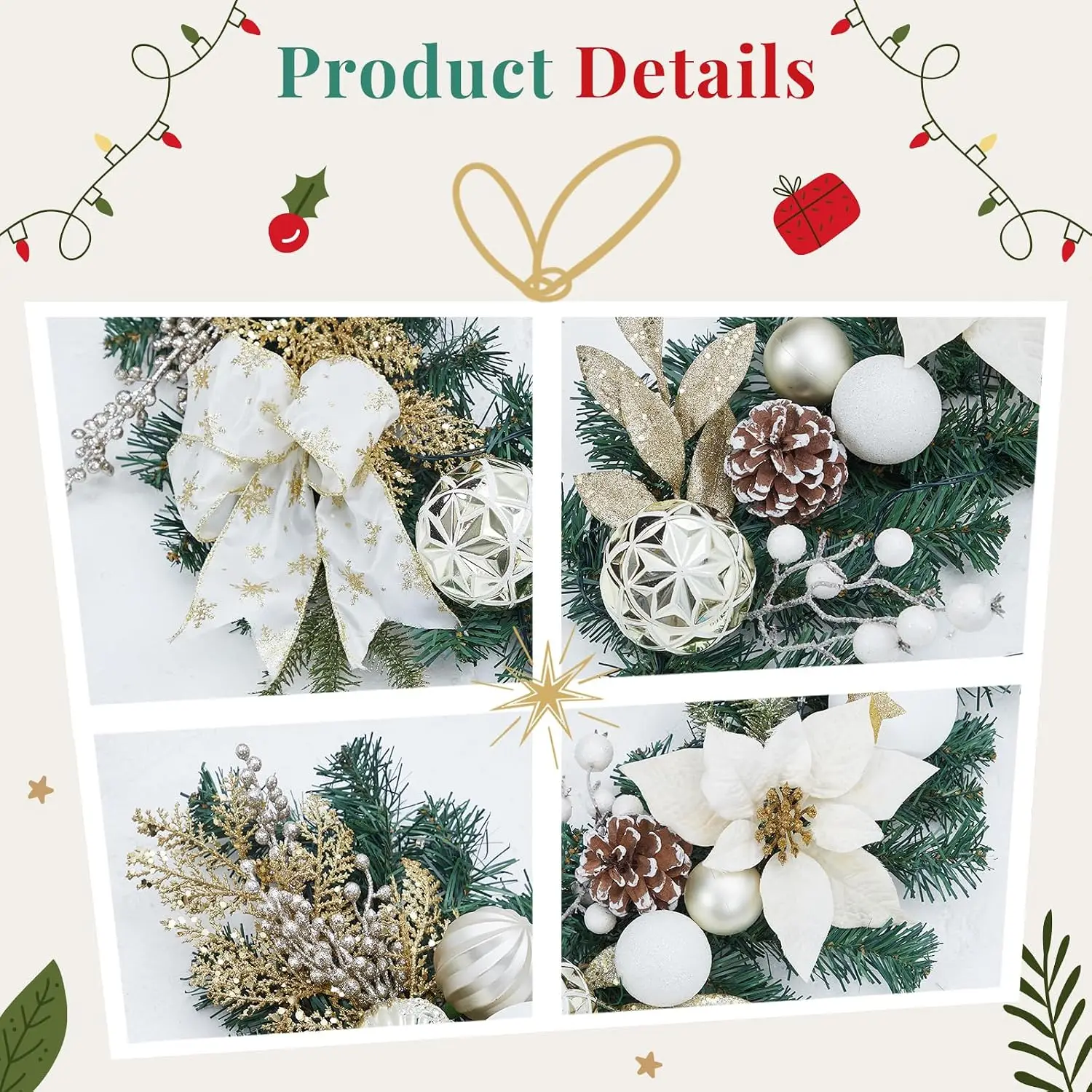 Garvee 6ft Pre-Lit Christmas G - Led Fairy String Lights ulasan dan harga