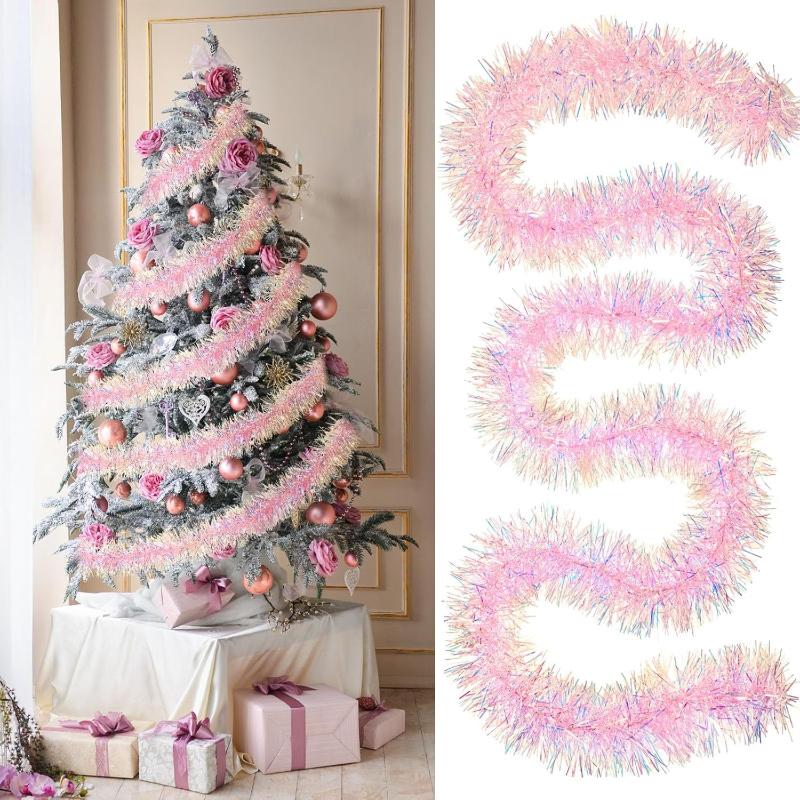 2M Pink Tinsel Garland Shiny M - Tinsel Garland Decoration ulasan dan harga